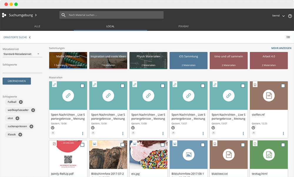 Bild: edu-sharing Suchumgebung
